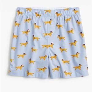 J.Crew Men’s XL Woven Boxer Shorts Golden Retriever Santa Dog Print Cotton NWT